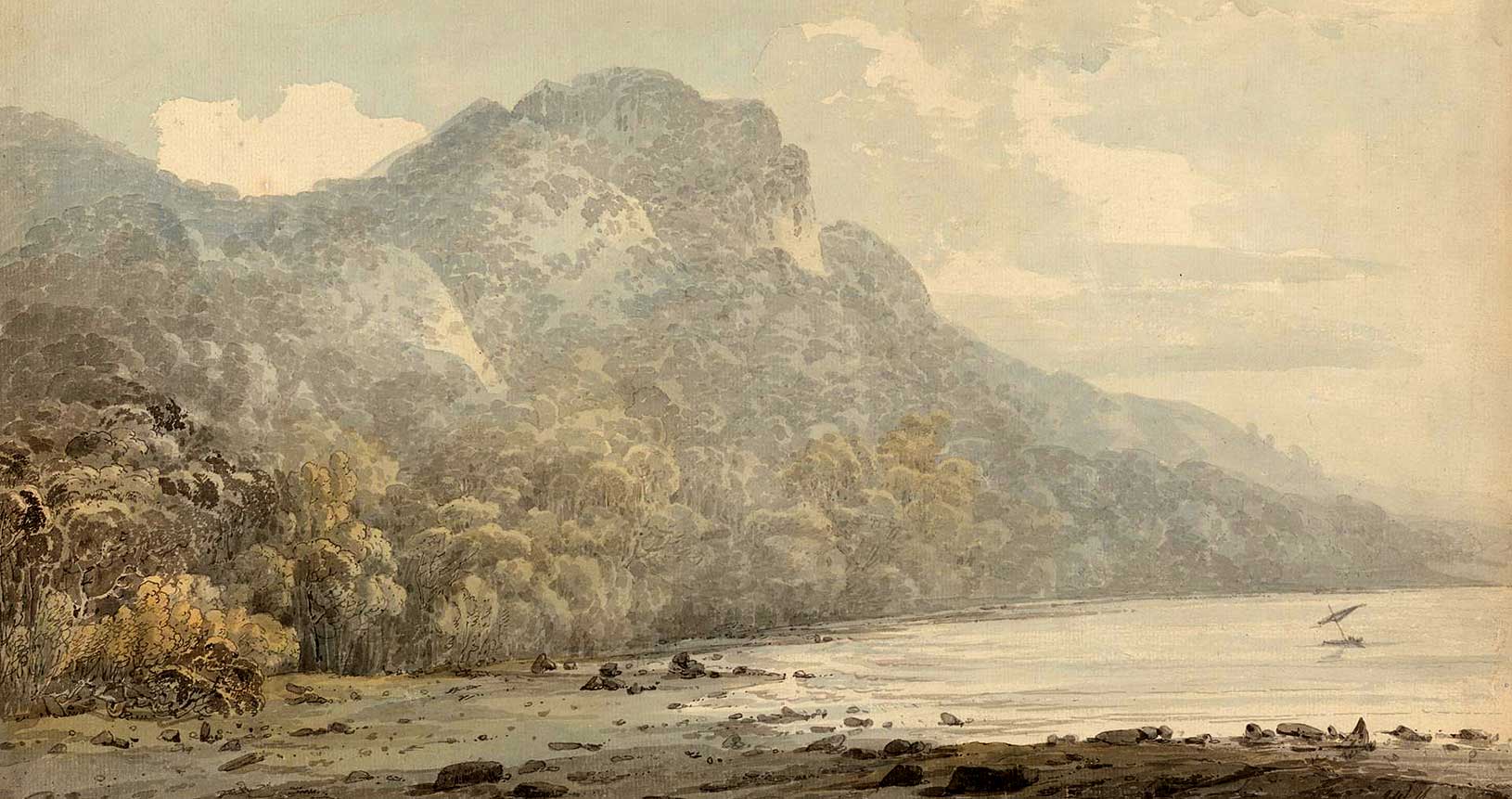 Der Ausbruch des Krakatau (Indonesien) im August 1883 ist das lauteste gemessene Geräusch der Weltgeschichte. Gemälde von John Webber (1751-1793) - Public Domain