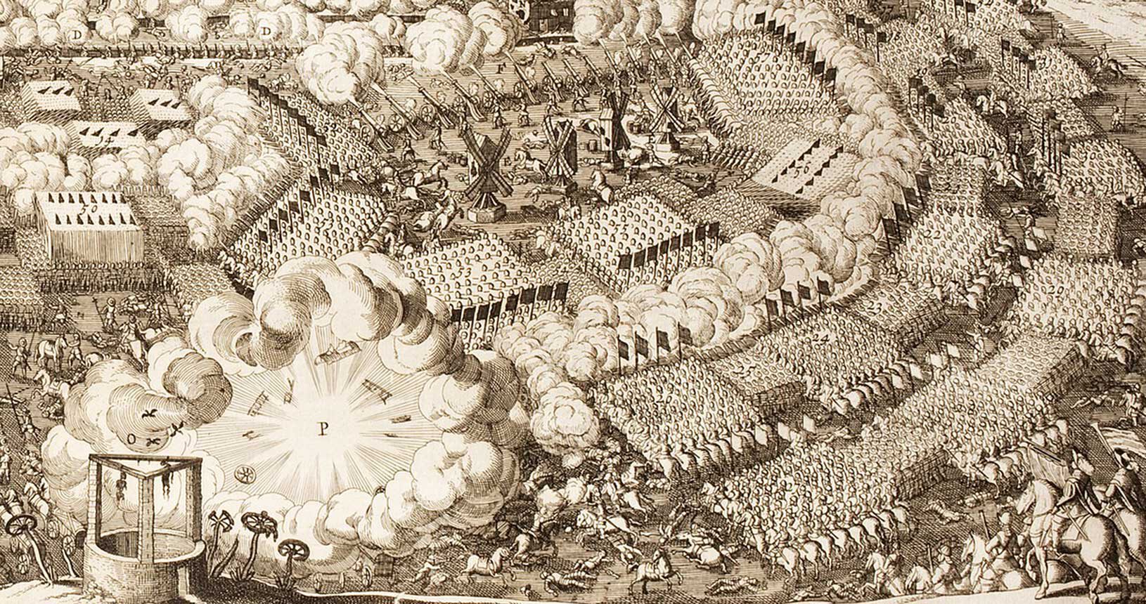 Schlacht von Lützen 1632, Kupferstich von Matthäus Merian dem Älteren (1593-1650) - Public Domain