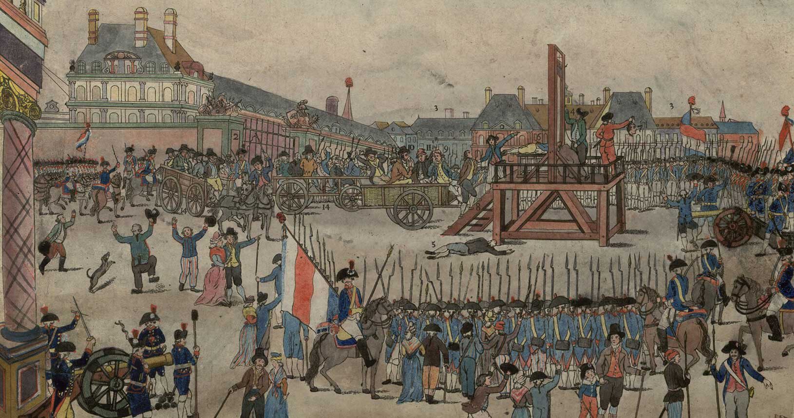Hinrichtung Robespierres und seiner Anhänger am 28. Juli 1794 (Public Domain)